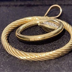 Authentic David Yurman 18k yellow gold and diamond pendant
